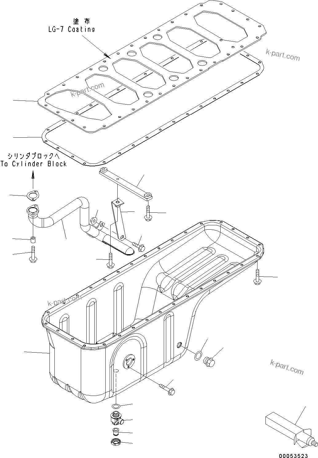 Komatsu parts book diagram for SAA6D114E-3D S/N 26852735-UP: ENGINE OIL PAN