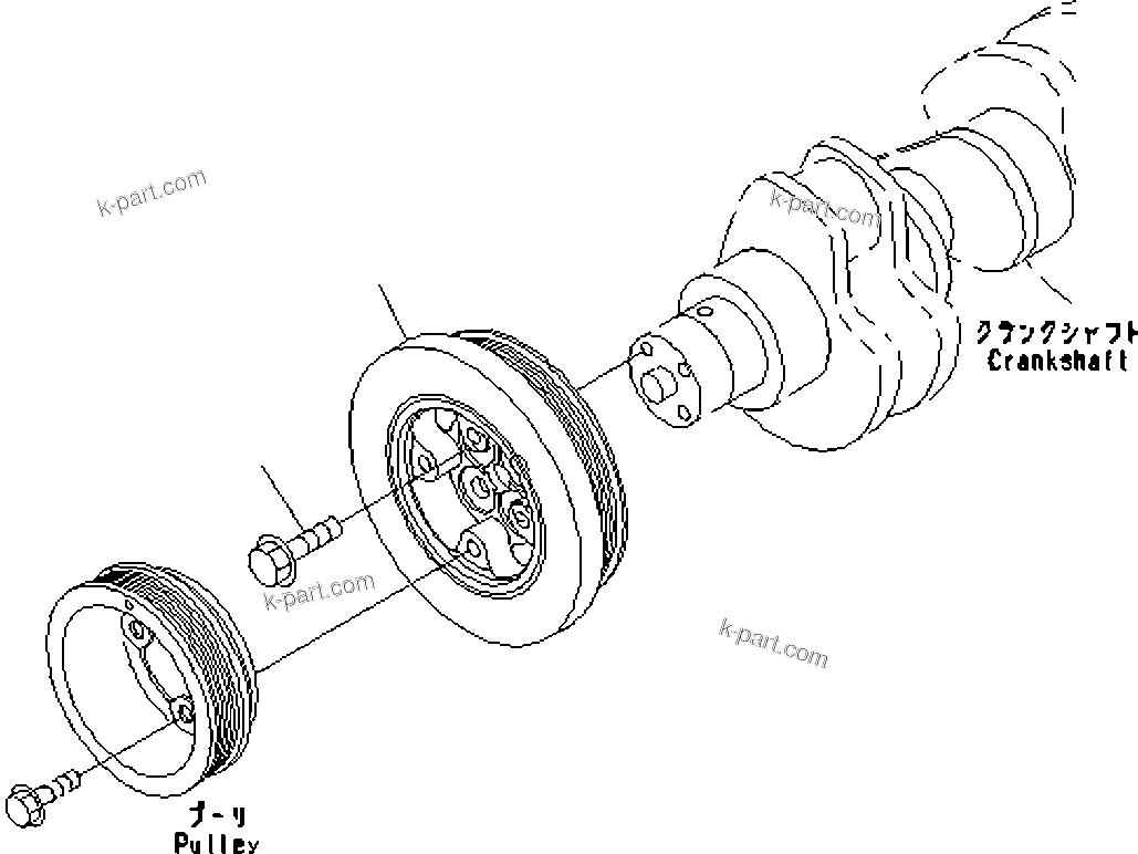 Komatsu parts book diagram for SAA6D114E-3D S/N 26852735-UP: DAMPER FLANGE