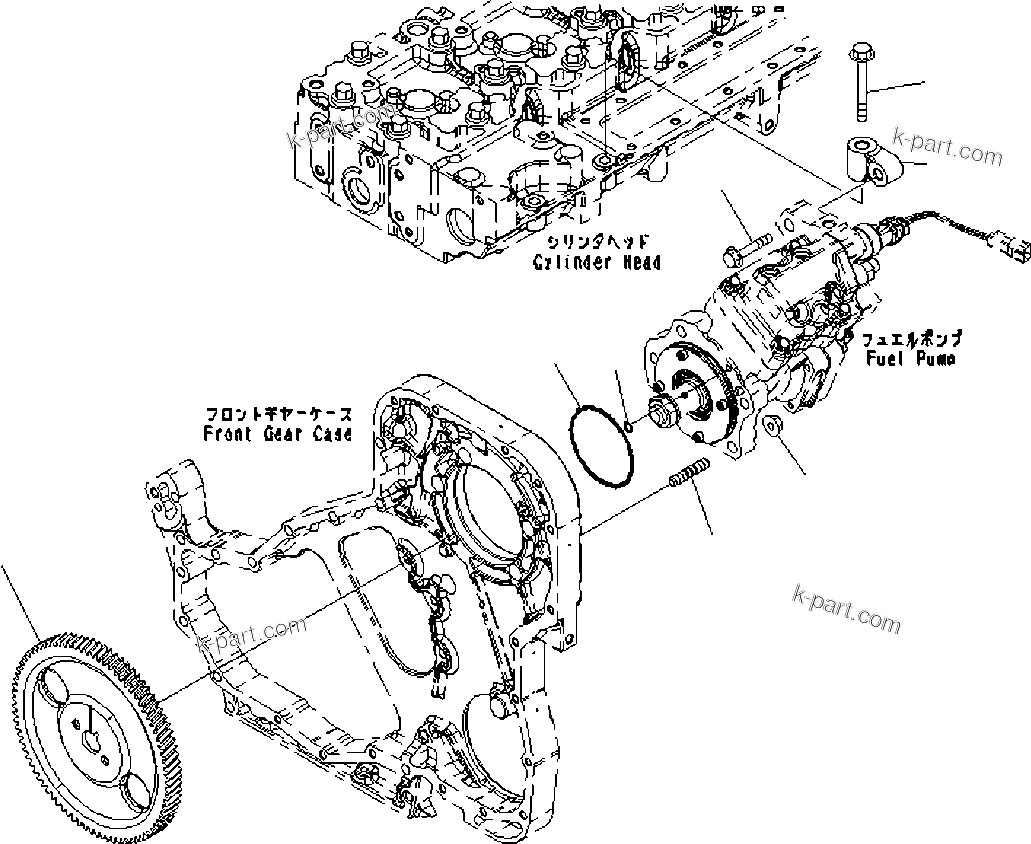 Komatsu parts book diagram for SAA6D114E-3D S/N 26852735-UP: FUEL SUPPLY PUMP SUPPORT