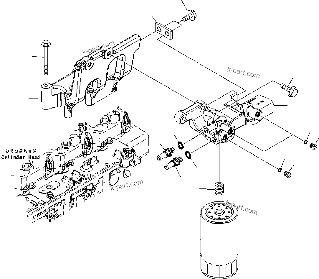 Komatsu parts book diagram for SAA6D114E-3D S/N 26852735-UP: FUEL FILTER