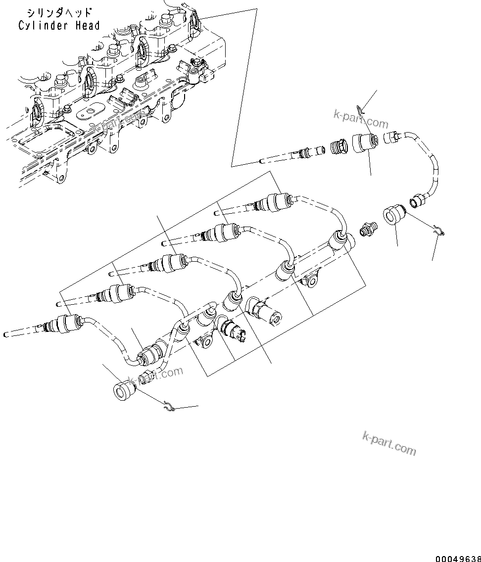 Komatsu parts book diagram for SAA6D114E-3D S/N 26852735-UP: FUEL SYSTEM ACCESSORY