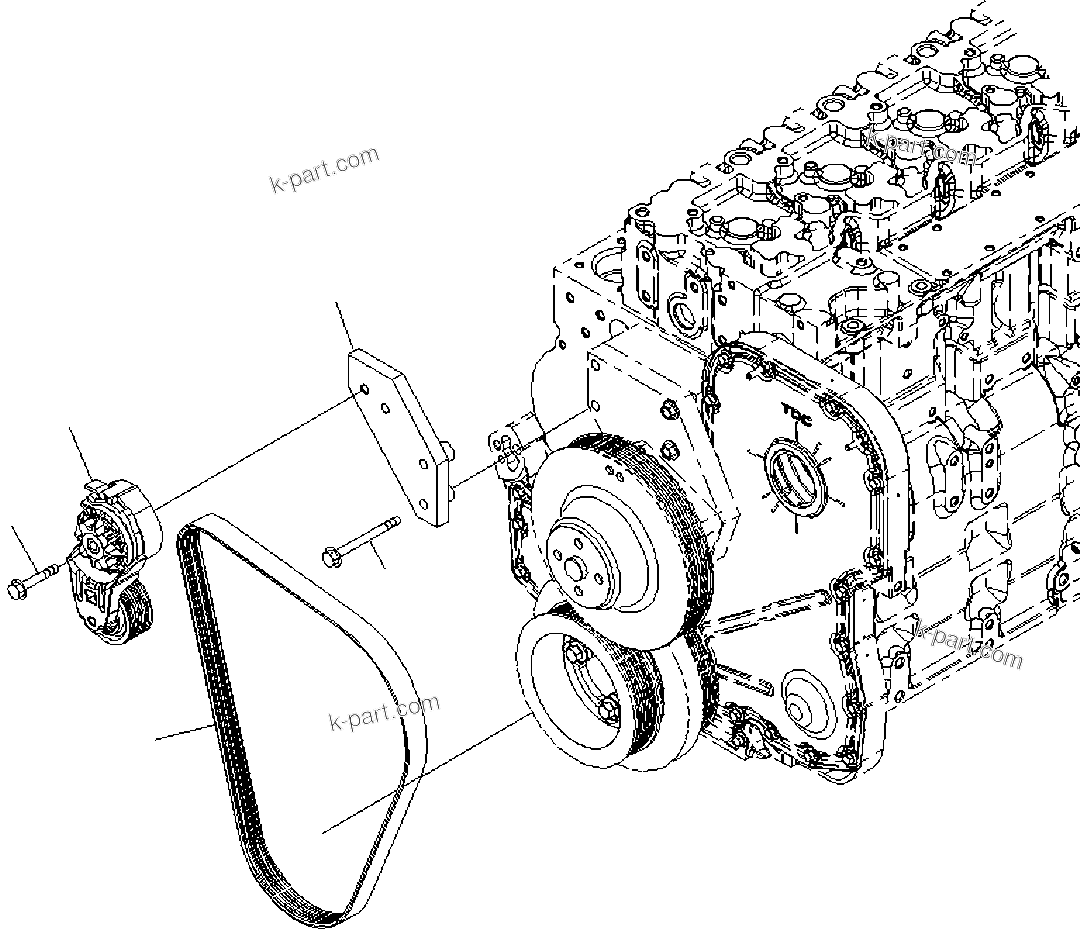 Komatsu parts book diagram for SAA6D114E-3D S/N 26852735-UP: COOLING FAN BELT