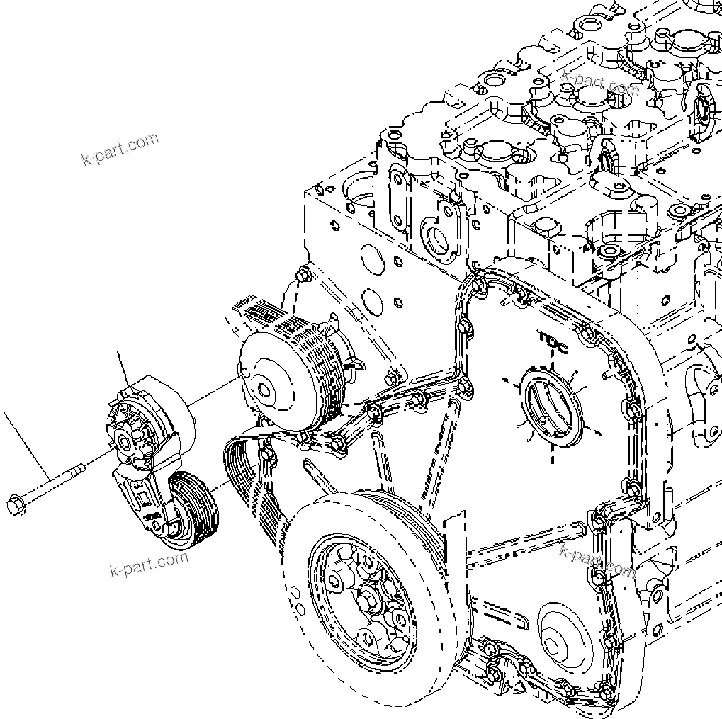Komatsu parts book diagram for SAA6D114E-3D S/N 26852735-UP: COOLING FAN BELT TENSIONER