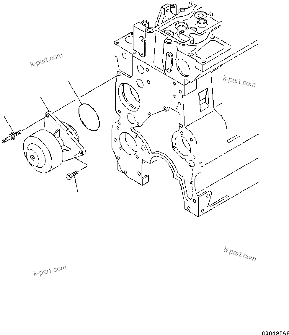 Komatsu parts book diagram for SAA6D114E-3D S/N 26852735-UP: WATER PUMP