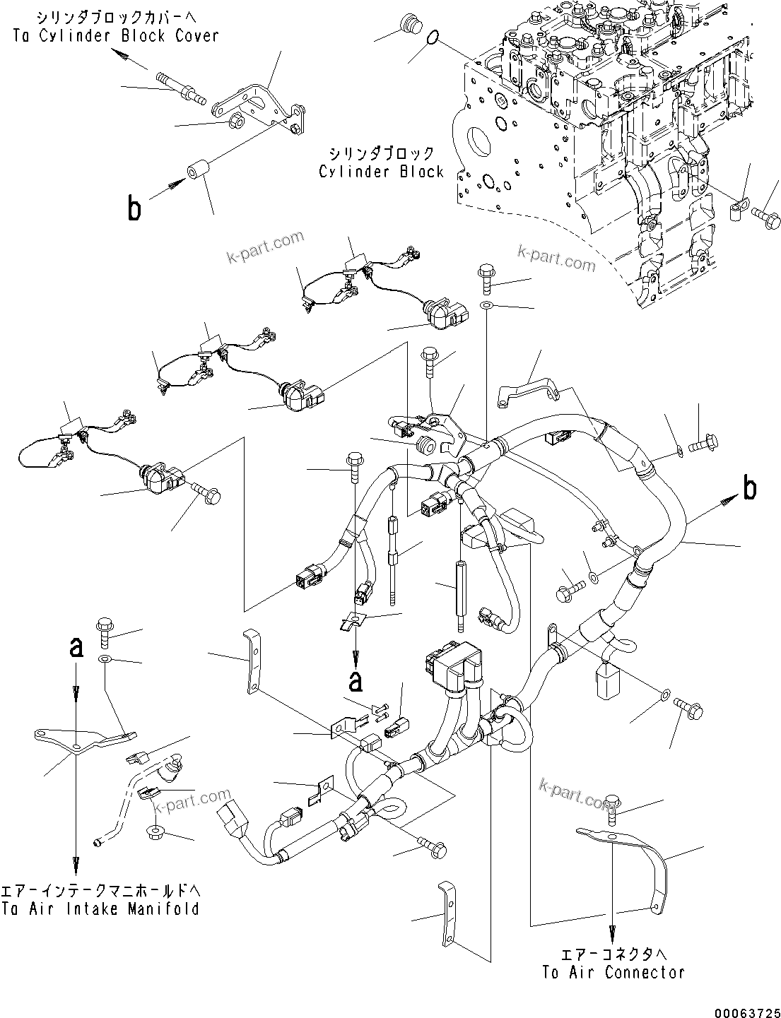 Komatsu parts book diagram for SAA6D114E-3D S/N 26852735-UP: ELECTRIC WIRING
