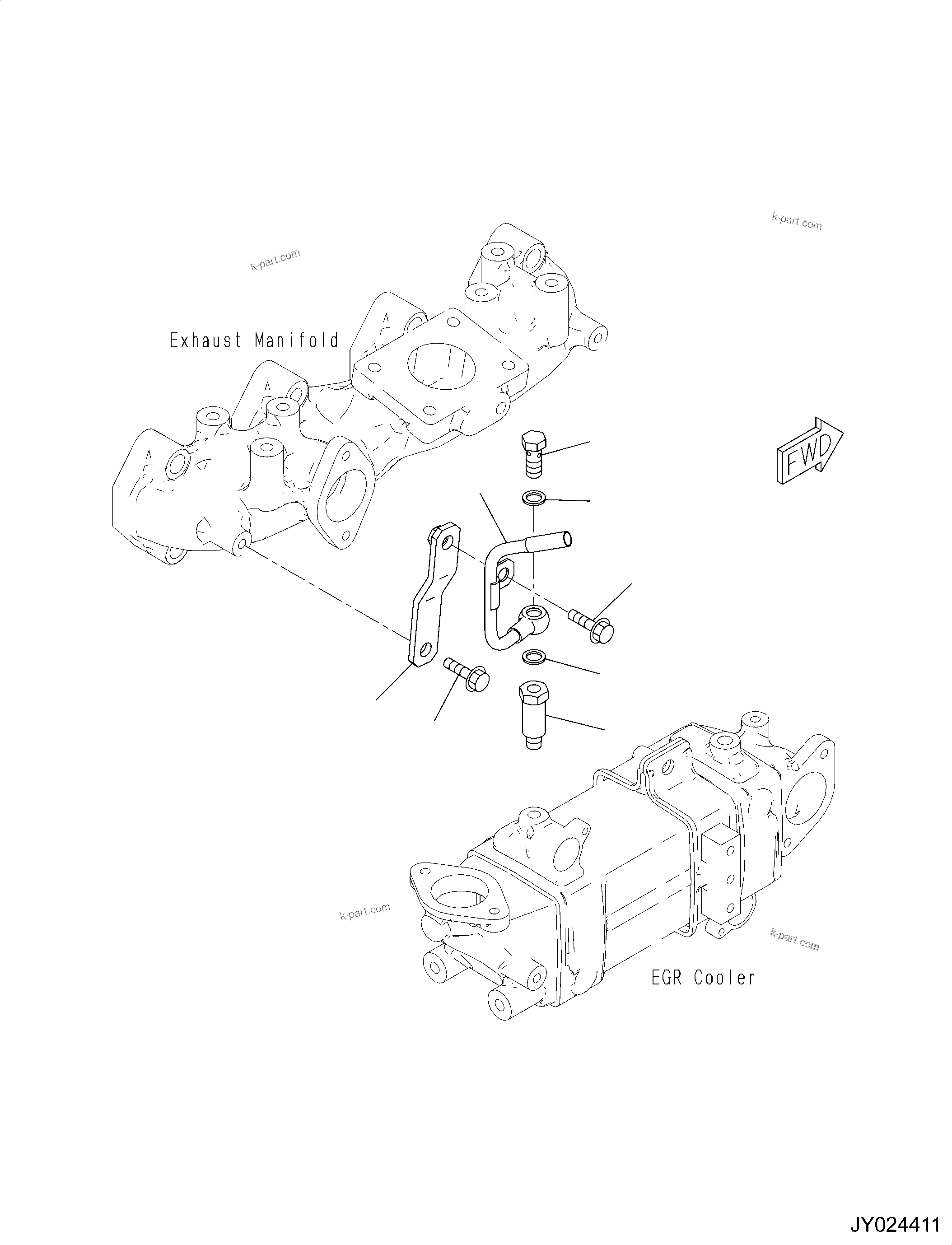 Komatsu parts book diagram for SAA4D95LE-6CH S/N 705134-UP (For WA80M-7): KOMATSU CLOSED CRANKCASE VENTILATION (KCCV) PIPING