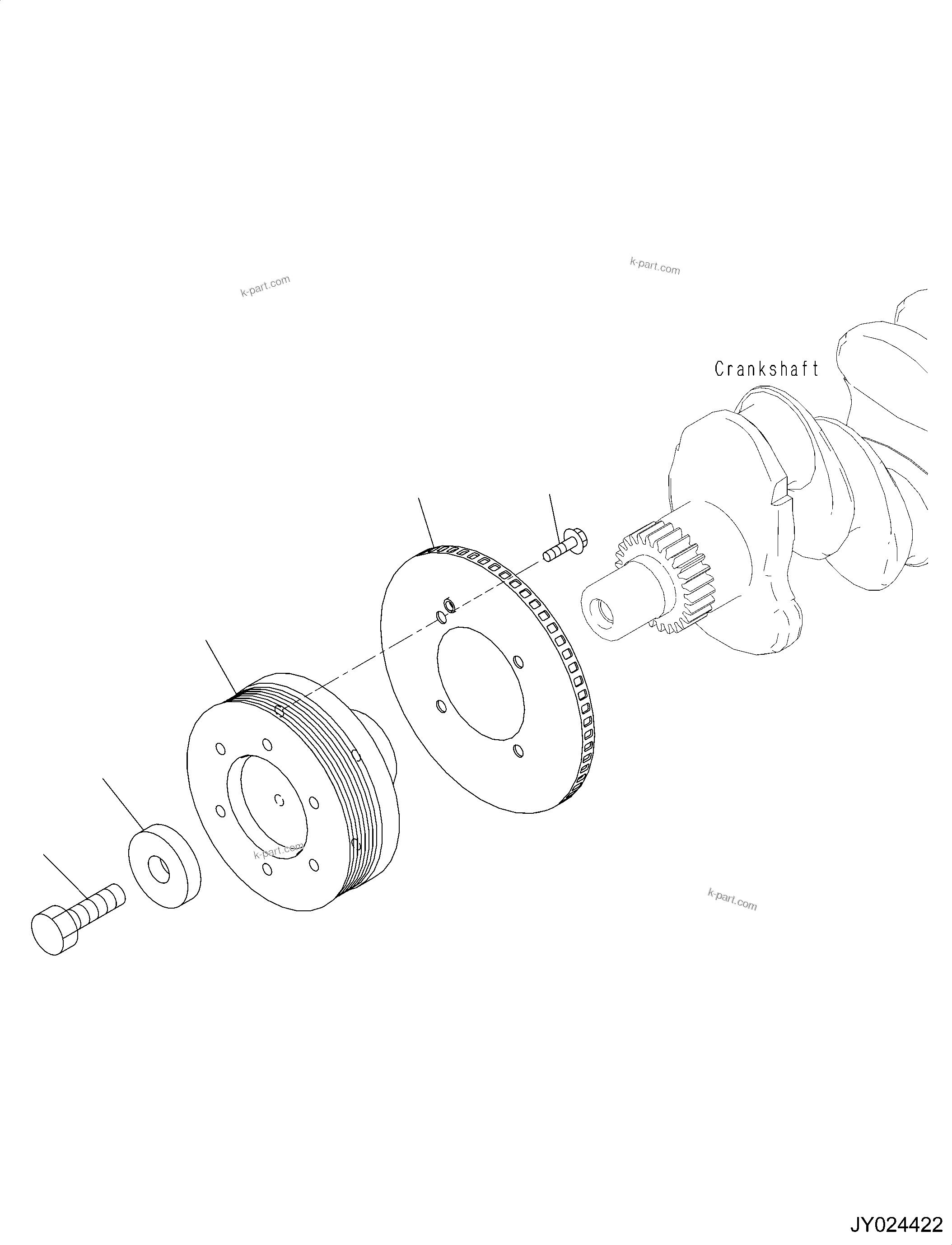 Komatsu parts book diagram for SAA4D95LE-6CH S/N 705134-UP (For WA80M-7): VIBRATION DAMPER