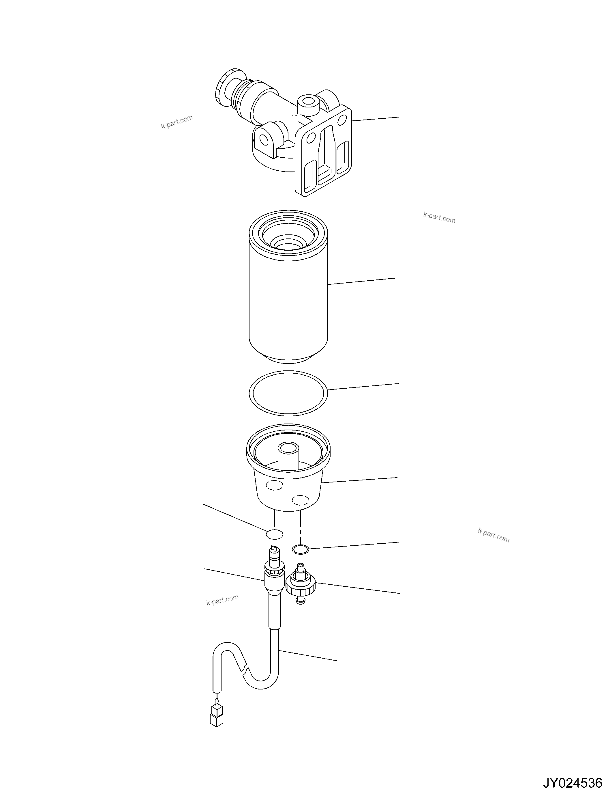 Komatsu parts book diagram for SAA4D95LE-6CH S/N 705134-UP (For WA80M-7): FUEL PREFILTER