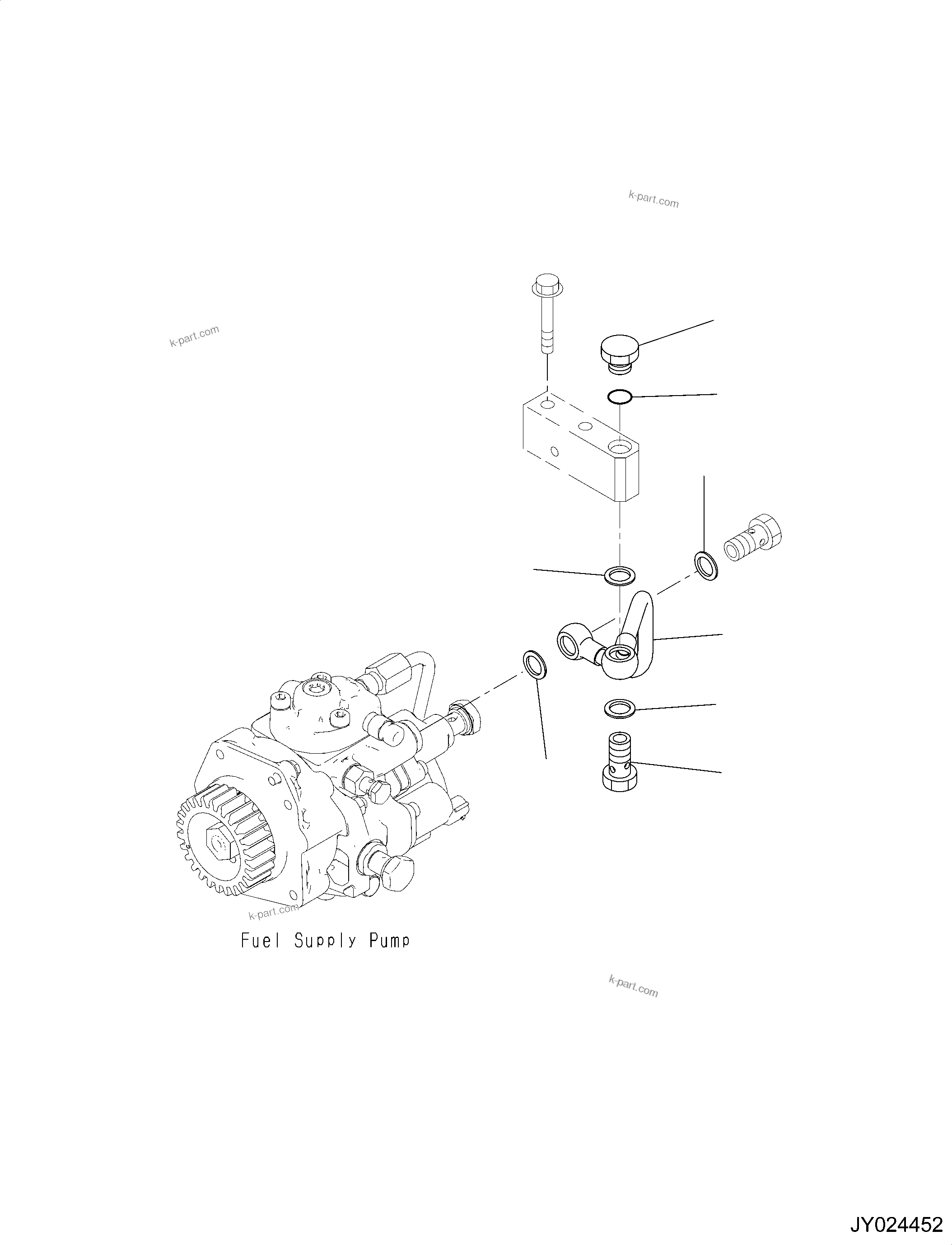 Komatsu parts book diagram for SAA4D95LE-6CH S/N 705134-UP (For WA80M-7): FUEL INLET PIPING