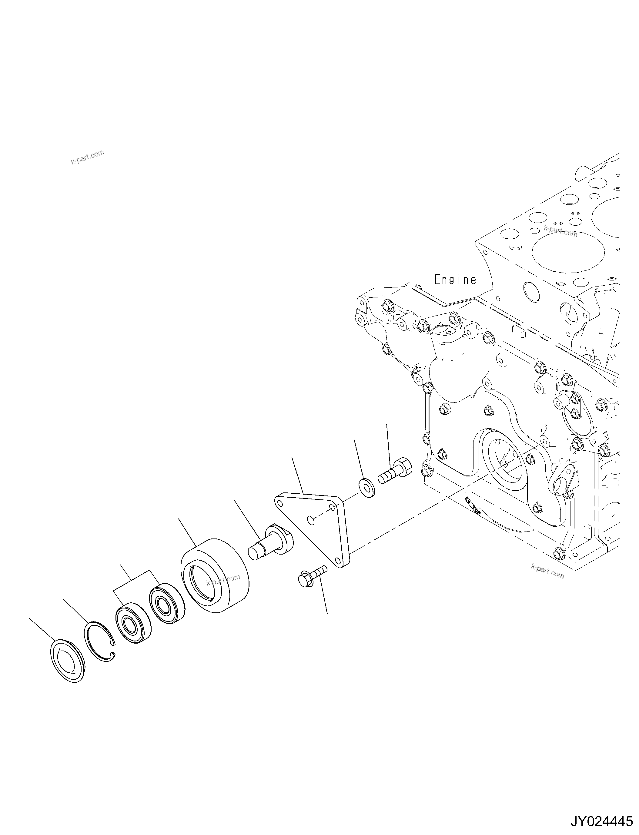 Komatsu parts book diagram for SAA4D95LE-6CH S/N 705134-UP (For WA80M-7): COOLING FAN DRIVE