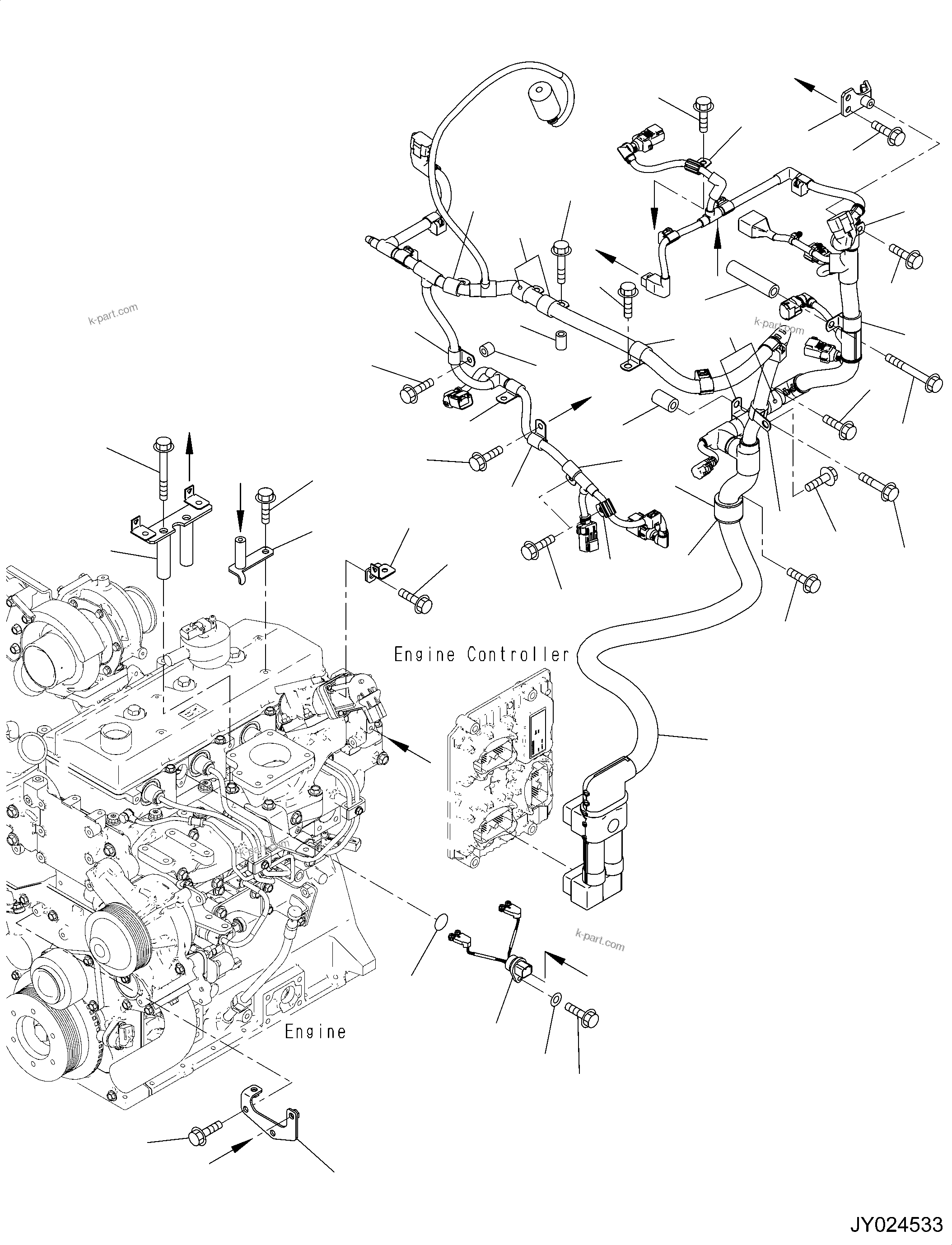 Komatsu parts book diagram for SAA4D95LE-6CH S/N 705134-UP (For WA80M-7): WIRING HARNESS
