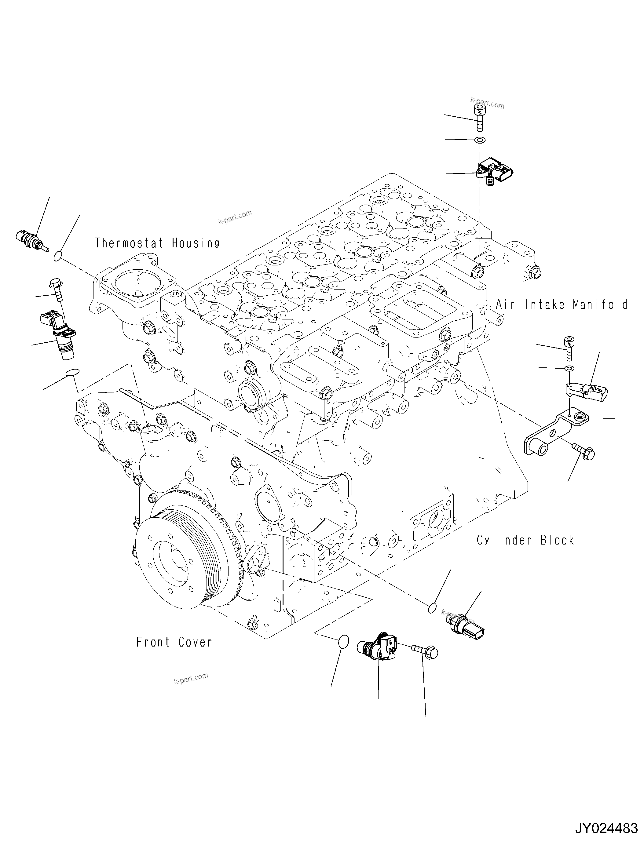 Komatsu parts book diagram for SAA4D95LE-6CH S/N 705134-UP (For WA80M-7): ENGINE CONTROLLER, MODULE