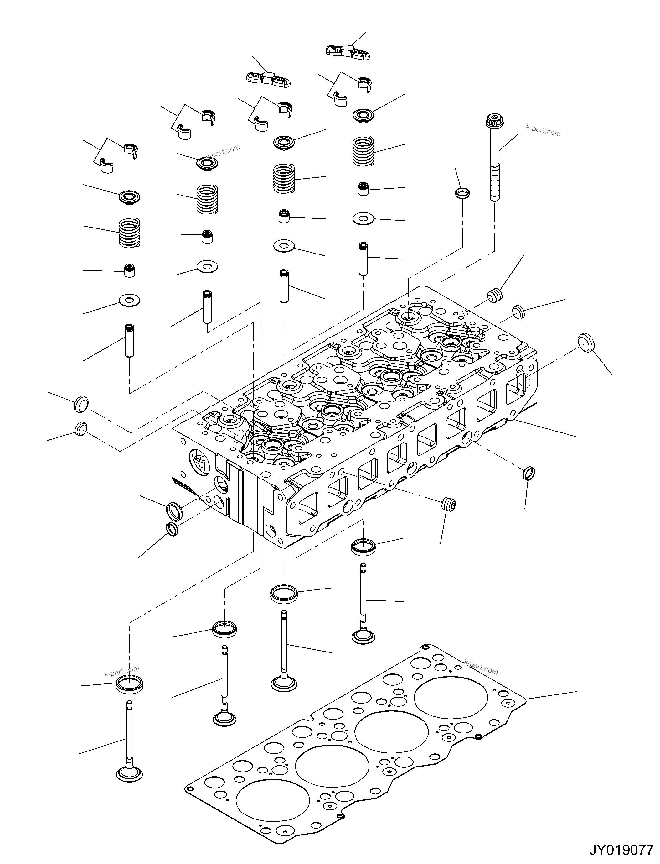 Komatsu parts book diagram for SAA4D95LE-6CH S/N 705134-UP (For WA80M-7): PARTS PERFORMANCE, FOR EU SAFETY REGULATION, CYLINDER HEAD