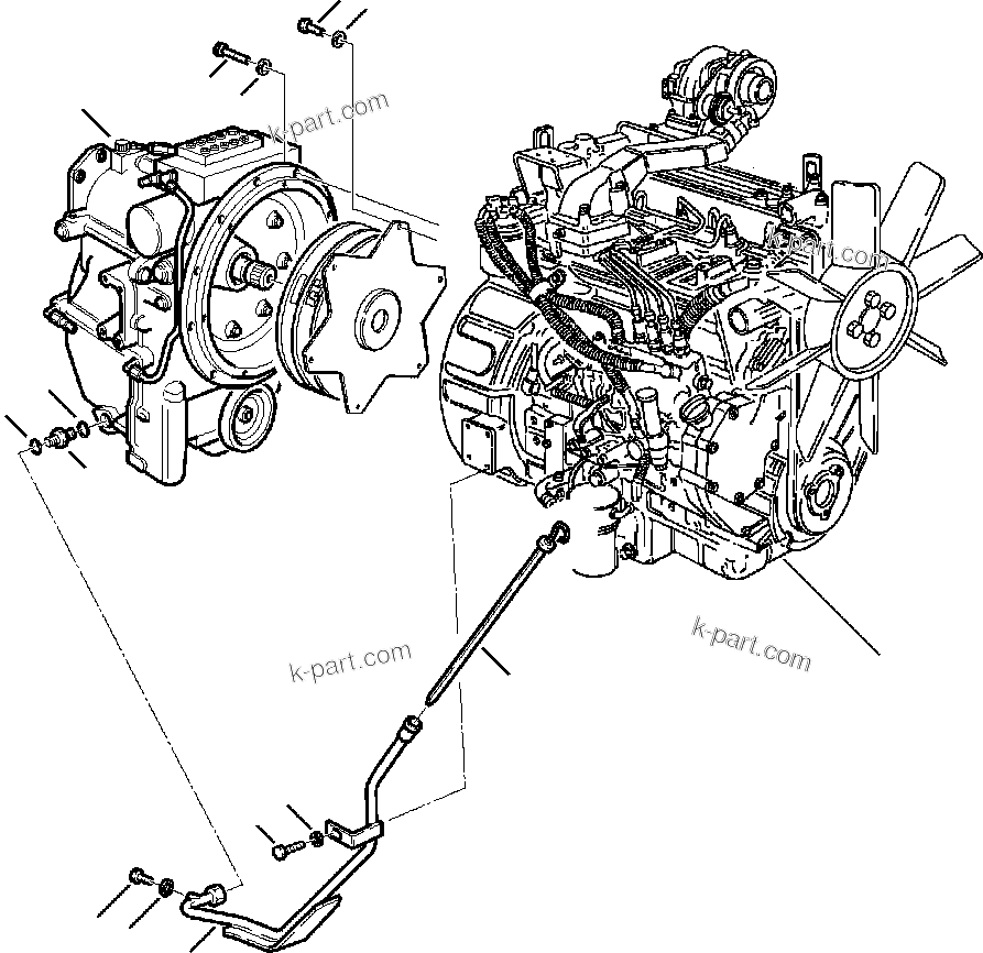 Komatsu parts book diagram for WB140PS-2N S/N A40034-UP: FIG. B1010-02A0 TIER