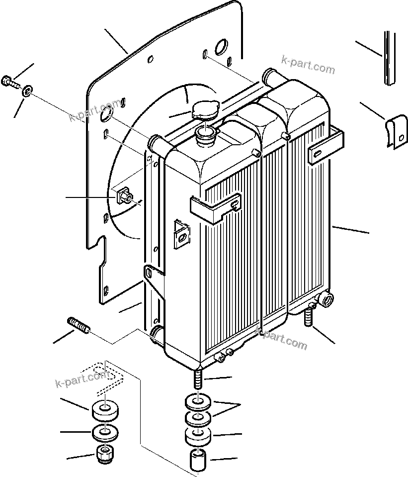 Komatsu parts book diagram for WB140PS-2N S/N A40034-UP: FIG. C1210-01A1 RADIATOR