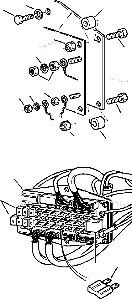 Komatsu parts book diagram for WB140PS-2N S/N A40034-UP: FIG. E1400-01A3 FUSE BOX