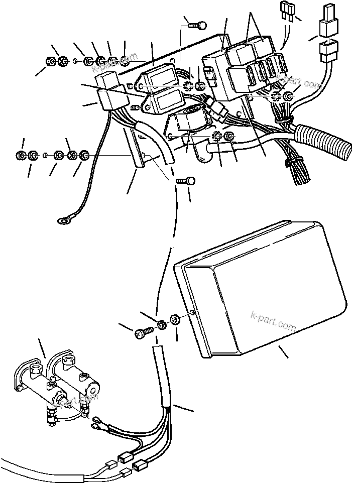 Komatsu parts book diagram for WB140PS-2N S/N A40034-UP: FIG. E1500-01A4 ELECTRICAL SYSTEM - ENGINE CONTROL BOX