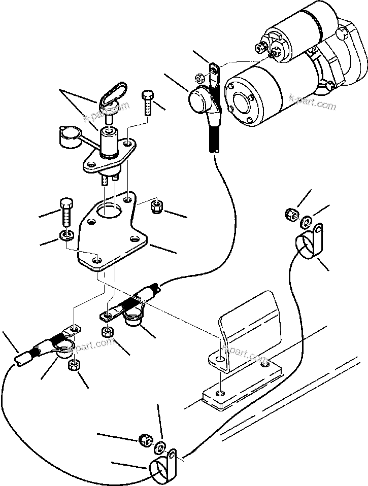 Komatsu parts book diagram for WB140PS-2N S/N A40034-UP: FIG. E1550-01A0 BATTERY DISCONNECT