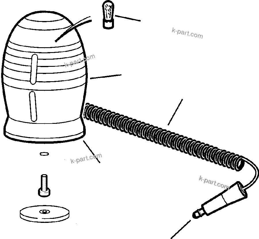 Komatsu parts book diagram for WB140PS-2N S/N A40034-UP: FIG. E1575-01A0 ROTARY BEACON