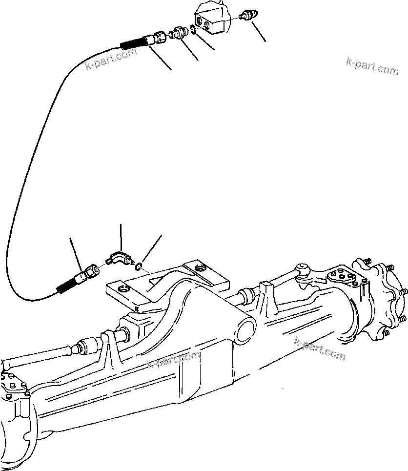 Komatsu parts book diagram for WB140PS-2N S/N A40034-UP: FIG. F3210-01A0 FRONT AXLE LUBE PIPING