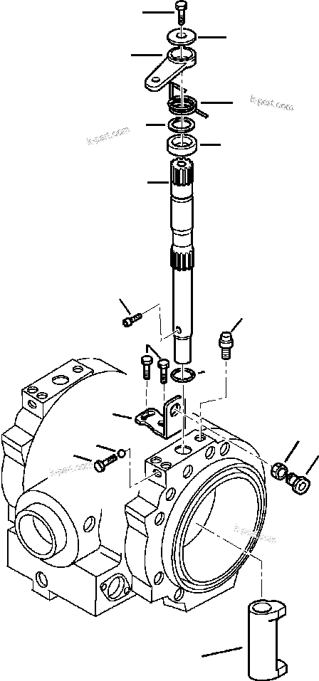 Komatsu parts book diagram for WB140PS-2N S/N A40034-UP: FIG. F3500-01A7 REAR AXLE - BRAKE CONTROLS