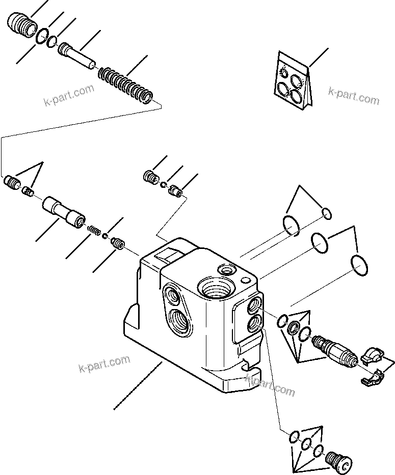 Komatsu parts book diagram for WB140PS-2N S/N A40034-UP: FIG. H6200-01A1 LOADER CONTROL VALVE - INLET SECTION - GP BUCKET