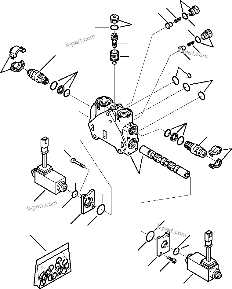 Komatsu parts book diagram for WB140PS-2N S/N A40034-UP: FIG. H6250-01A4 LOADER CONTROL VALVE - MP BUCKET SECTION
