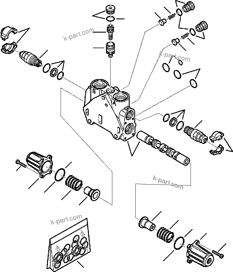 Komatsu parts book diagram for WB140PS-2N S/N A40034-UP: FIG. H6304-P2A2 PPC SYSTEM - BACKHOE SWING SECTION