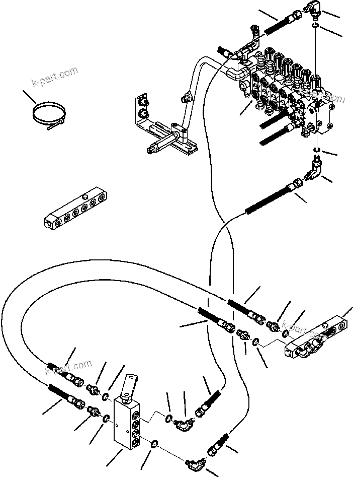 Komatsu parts book diagram for WB140PS-2N S/N A40034-UP: FIG. H6566-P2A2 PPC SYSTEM - PIPING - MANIFOLD TO PATTERN CHANGE TO BOOM SECTION
