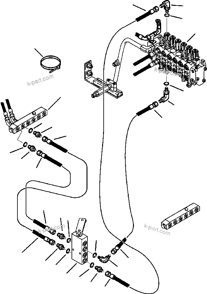 Komatsu parts book diagram for WB140PS-2N S/N A40034-UP: FIG. H6566-P2A4 PPC SYSTEM - PIPING - MANIFOLD TO PATTERN CHANGE TO ARM SECTION