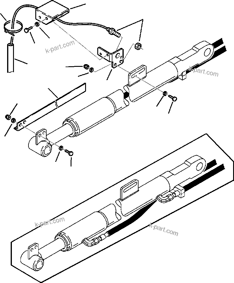 Komatsu parts book diagram for WB140PS-2N S/N A40034-UP: FIG. H6600-01A7 LOADER PIPING - RETURN TO DIG