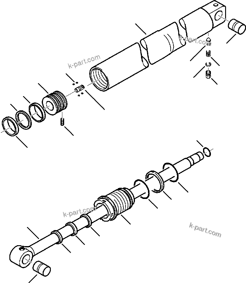 Komatsu parts book diagram for WB140PS-2N S/N A40034-UP: FIG. H7005-01A0 BACKHOE CYLINDER - BOOM WITH STANDARD ARM
