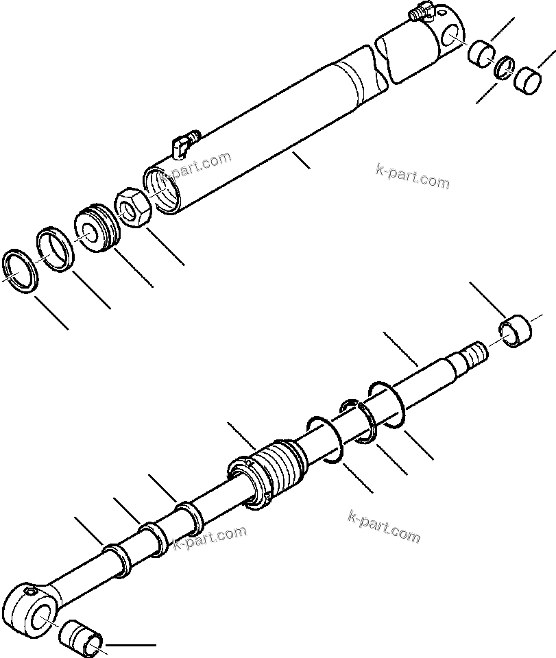 Komatsu parts book diagram for WB140PS-2N S/N A40034-UP: FIG. H7007-01A0 BACKHOE CYLINDER - ARM - STANDARD