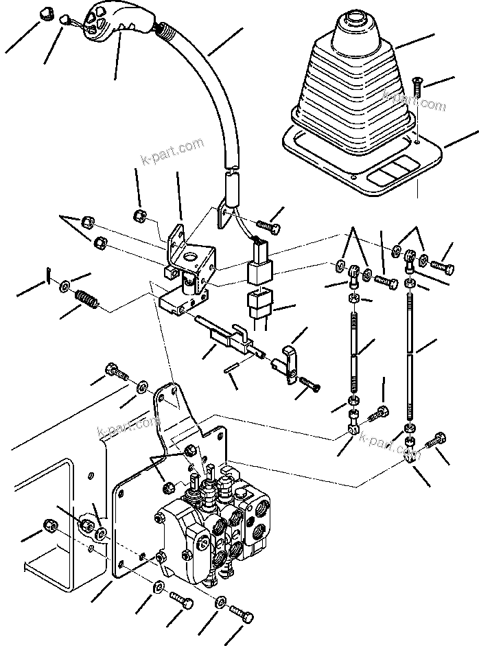 Komatsu parts book diagram for WB140PS-2N S/N A40034-UP: FIG. K4200-01A0 LOADER CONTROL LEVER - GP BUCKET