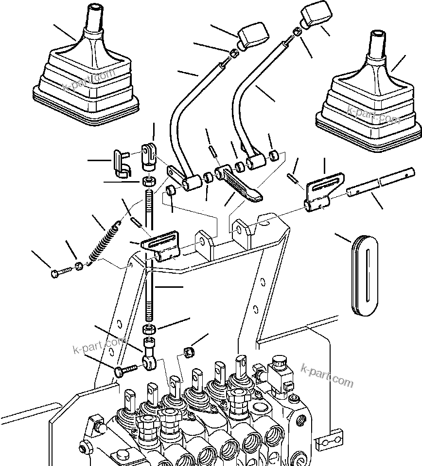 Komatsu parts book diagram for WB140PS-2N S/N A40034-UP: FIG. K4410-01A0 BACKHOE OUTRIGGER CONTROL LEVERS