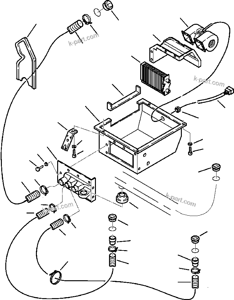 Komatsu parts book diagram for WB140PS-2N S/N A40034-UP: FIG. K5600-01A0 HEATER - COMPLETE UNIT