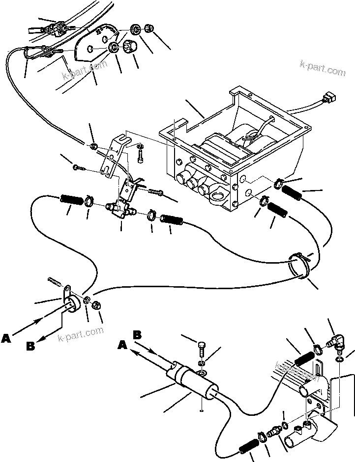 Komatsu parts book diagram for WB140PS-2N S/N A40034-UP: FIG. K5600-01A1 HEATER - CONTROLS AND PIPING