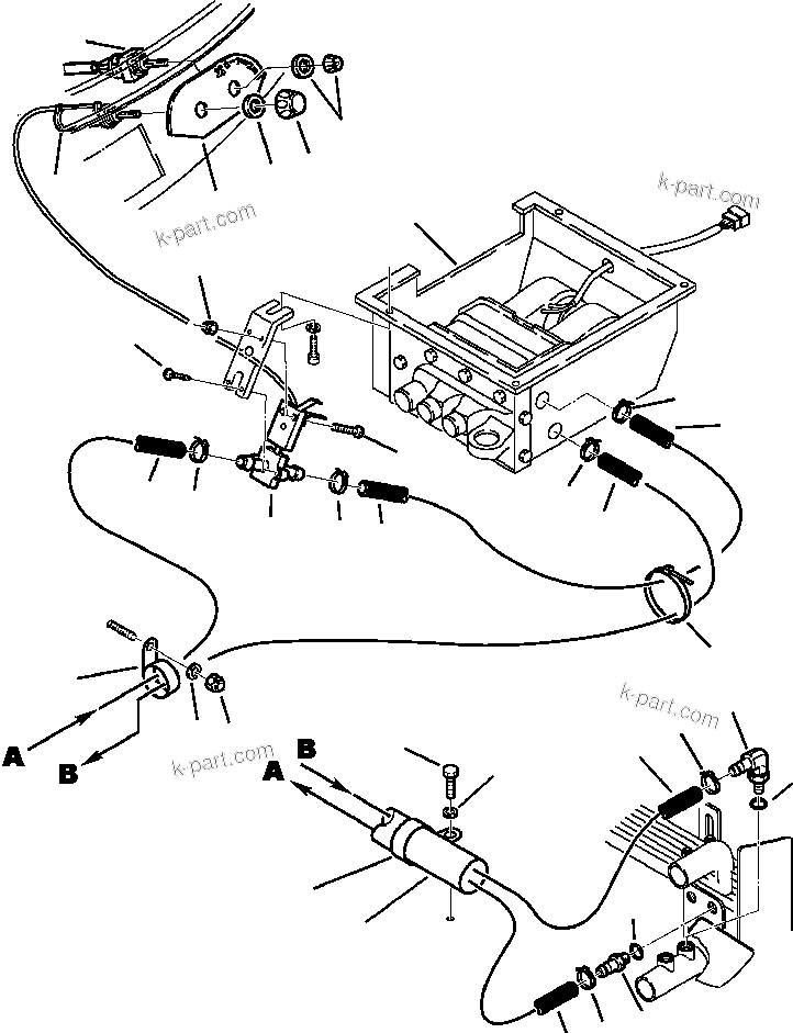 Komatsu parts book diagram for WB140PS-2N S/N A40034-UP: FIG. K5600-01A2 HEATER - CONTROLS AND PIPING