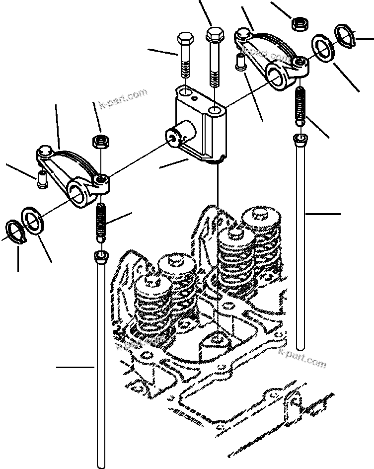 Komatsu parts book diagram for WB156-5 BACKHOE LOADER S/N A63001-UP: A1109-A1A1 ROCKER LEVER