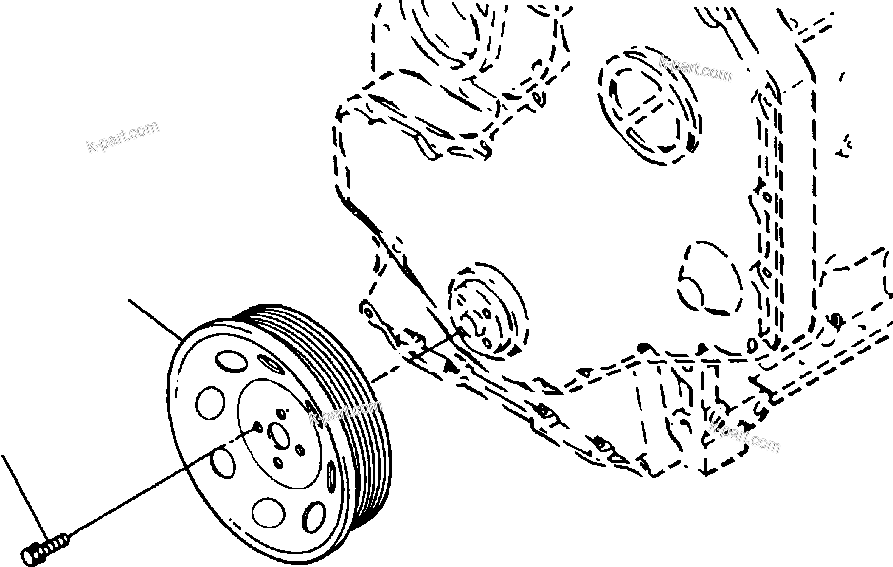 Komatsu parts book diagram for WB156-5 BACKHOE LOADER S/N A63001-UP: A2123-A1A2 CRANKSHAFT PULLEY