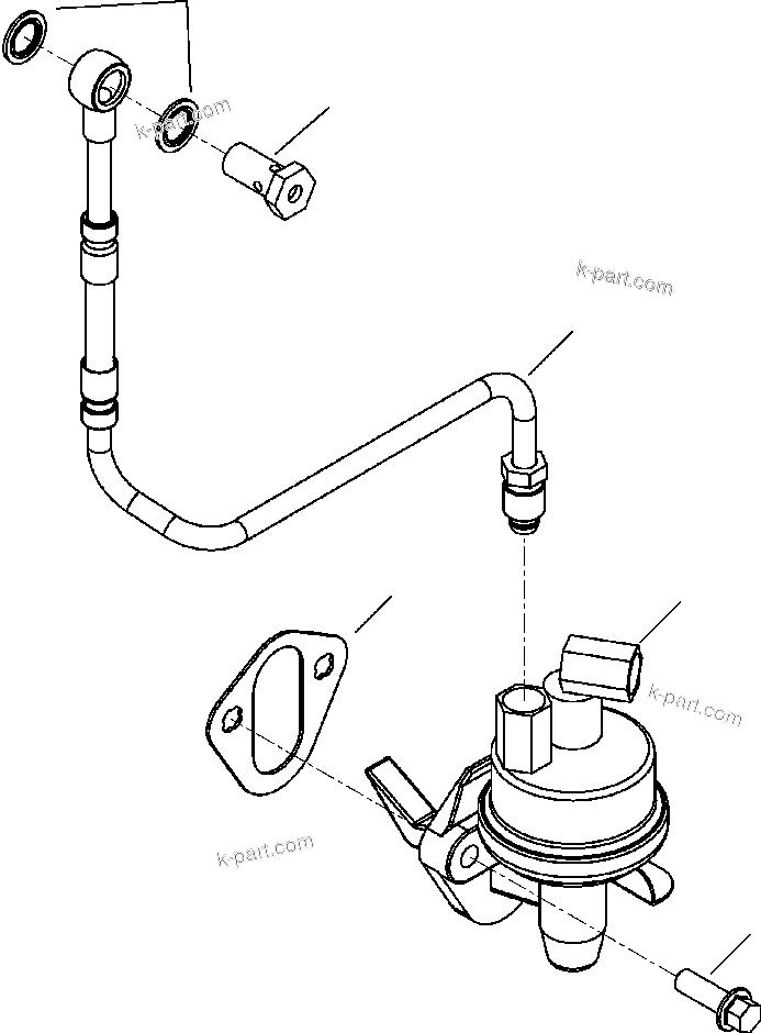 Komatsu parts book diagram for WB156-5 BACKHOE LOADER S/N A63001-UP: A4215-A1A5 FUEL LIFT PUMP