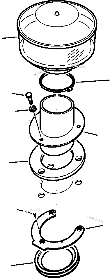 Komatsu parts book diagram for WB156-5 BACKHOE LOADER S/N A63001-UP: B1120-01A0 PRE-CLEANER