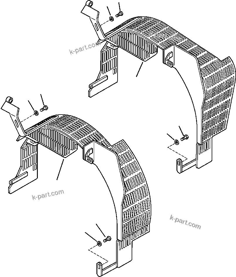 Komatsu parts book diagram for WB156-5 BACKHOE LOADER S/N A63001-UP: C1220-01A0 FAN GUARD