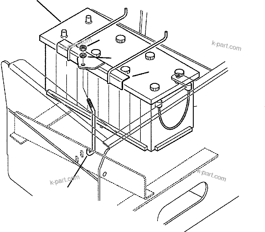 Komatsu parts book diagram for WB156-5 BACKHOE LOADER S/N A63001-UP: E1400-01A1 BATTERY 100 AMP HOUR