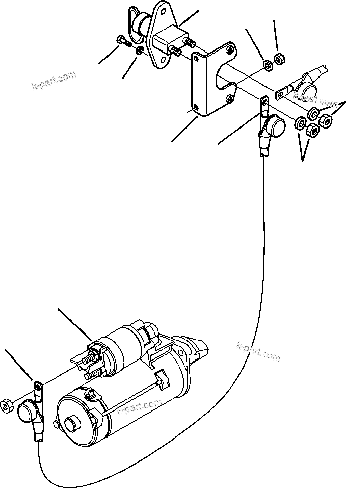 Komatsu parts book diagram for WB156-5 BACKHOE LOADER S/N A63001-UP: E1410-01A0 DISCONNECT SWITCH