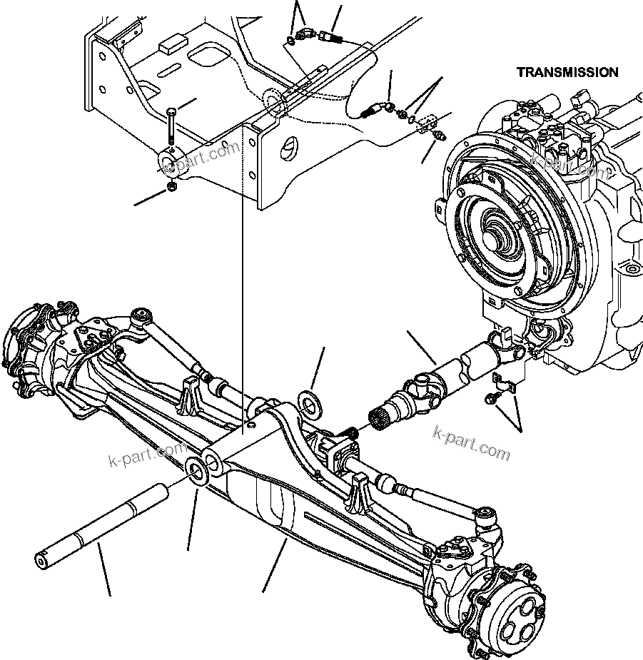 Komatsu parts book diagram for WB156-5 BACKHOE LOADER S/N A63001-UP: F3100-01A0 FRONT DRIVE SHAFT