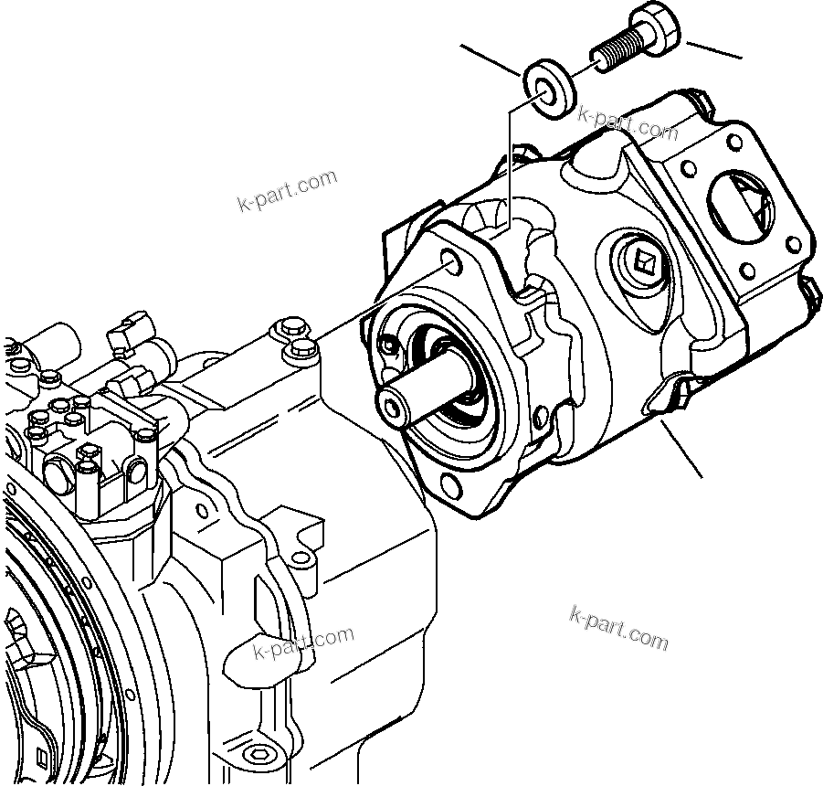 Komatsu parts book diagram for WB156-5 BACKHOE LOADER S/N A63001-UP: H6100-01A0 HYDRAULIC PUMP