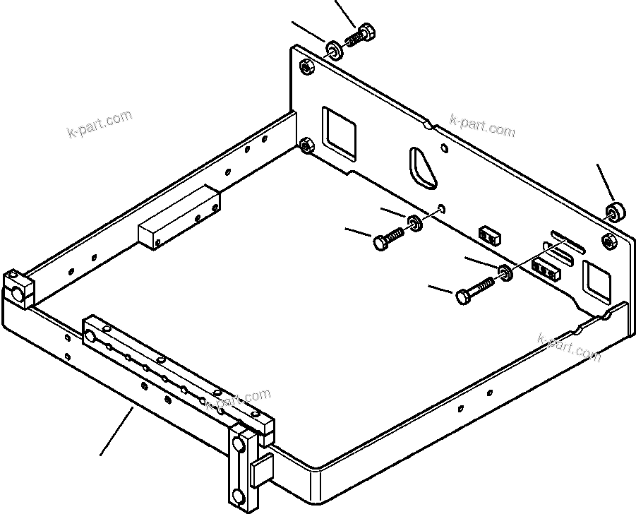 Komatsu parts book diagram for WB156-5 BACKHOE LOADER S/N A63001-UP: H6199-01A0 MAIN CONTROL VALVE MOUNTING BRACKET