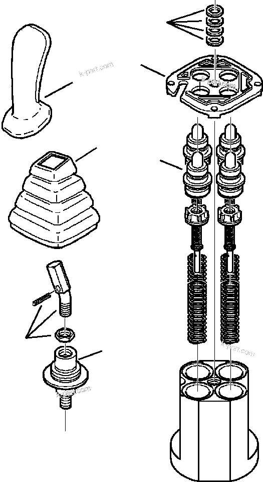 Komatsu parts book diagram for WB156-5 BACKHOE LOADER S/N A63001-UP: H6261-01A0 PPC VALVE LEFT BACKHOE CONTROL