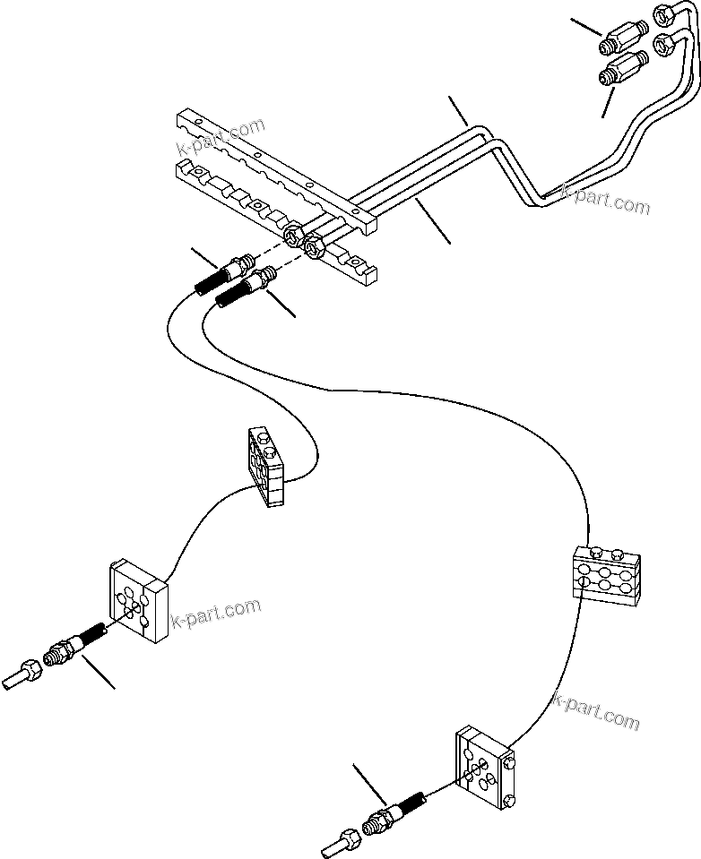 Komatsu parts book diagram for WB156-5 BACKHOE LOADER S/N A63001-UP: H6402-01A0 LOADER PIPING ADDITIONAL EQUIPMENT LINE (1/3)